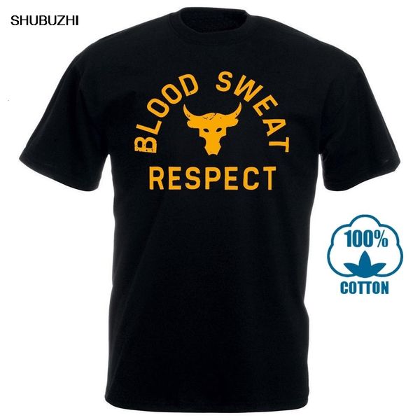 T-shirt da uomo T-shirt grafica da uomo Project Rock Blood Sweat Respect T-shirt da uomo a maniche corte Camisetas Slim Fit 230715