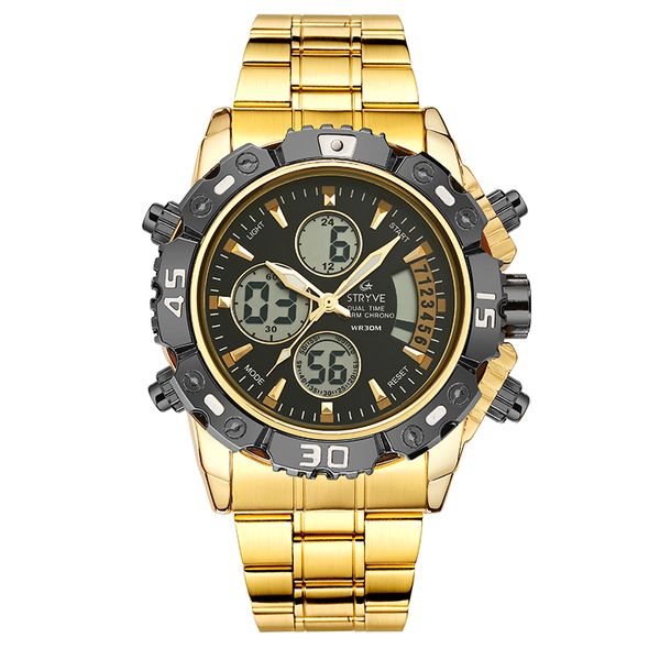 Stryve Marka S8014/S8018 Askeri Kol saati 12/24 Saat Chrono Saat Su Geçirmez Dijital Kuvars Spor Erkekleri Montre Homme