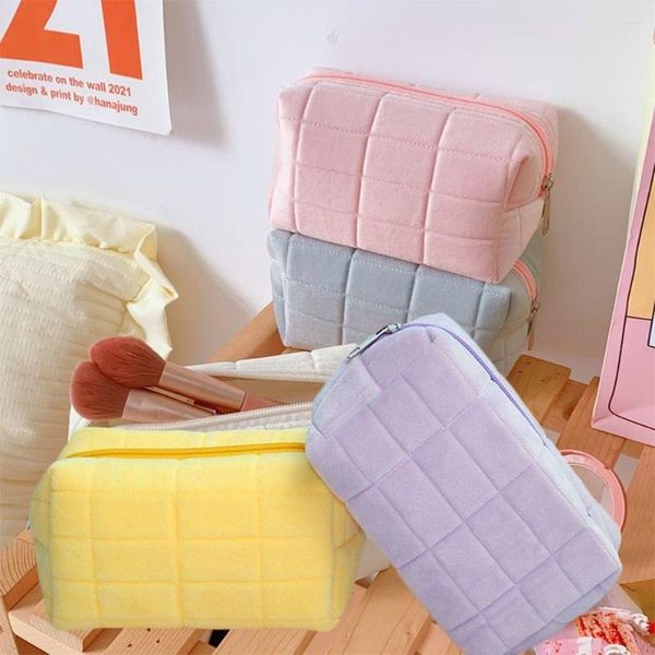 Kawaii Almofada Estojo De Lápis Meninas Material Escolar Bolsa Cosmética Bonita Caixas De Artigos De Papelaria Coreanas Para Bolsa De Escritório