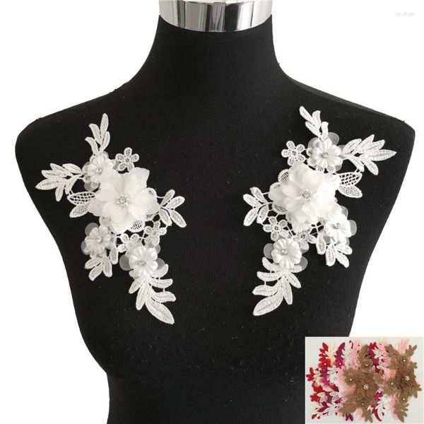 Papillon colletto ricamato per donna pizzo fiore 3D camicia fai da te toppe staccabili collari applicazione artigianale cucito in tessuto