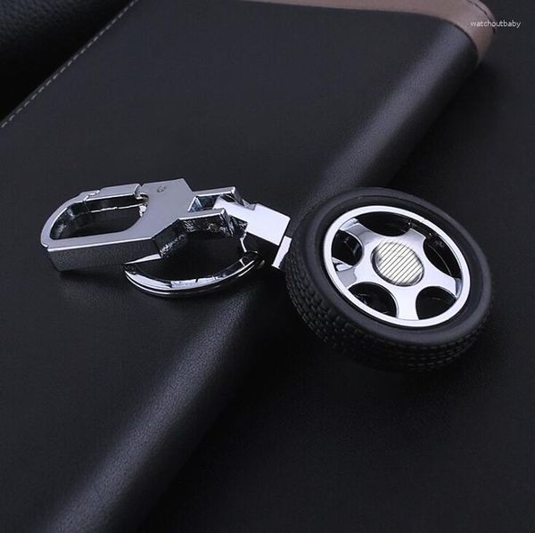 Schlüsselanhänger Autoreifen Kreativer Schlüsselring Rad Schlüsselbund Metall Kleines Geschenk Luxuskette für Mann Anhänger Zubehör