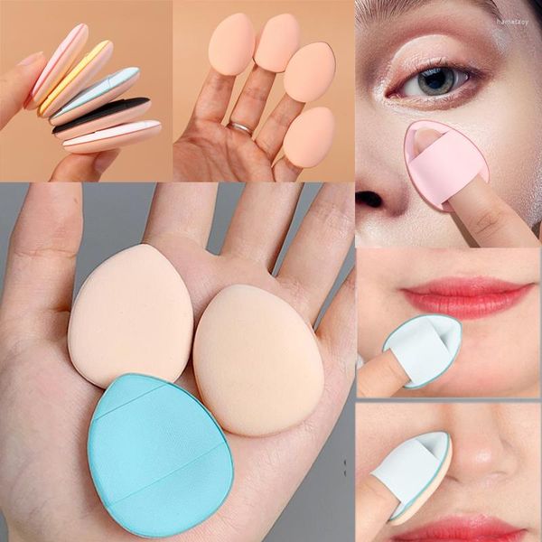 Esponjas de maquiagem 5 pçs durável forma de polegar molhado seco uso almofada de ar corretivo iluminador blush base rosto mini pó cosmético puff