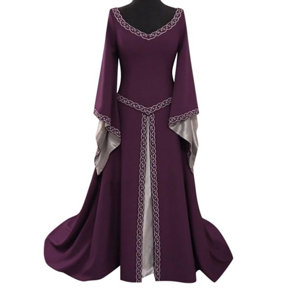 Conjunto cosplay palácio medieval vestido de princesa trajes femininos meados moderno vestido longo cosplay festa europeia tradicional vestidos retro