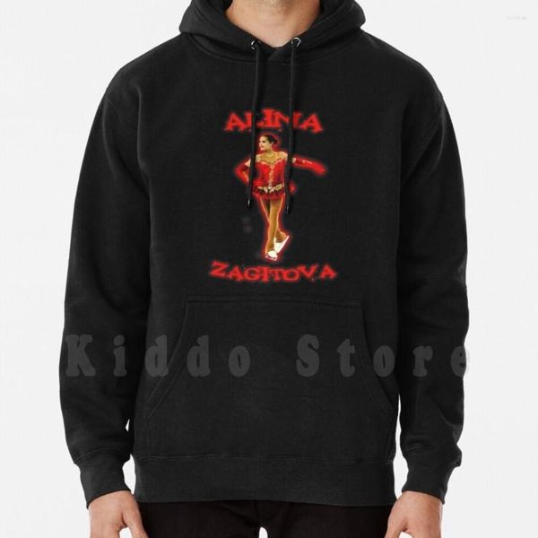 Hoodies masculinos Alina Balerina manga longa Zagitova patinando gelo vermelho