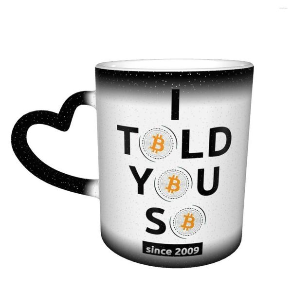 Canecas Caneca que muda de cor no céu, já que a Crypto Wallethkg é uma linda xícara de cerâmica sensível ao calor, xícaras de café inovadoras