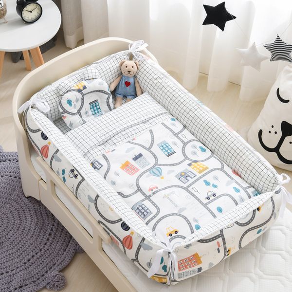 Детские кроватки многофункциональный хлопковой портативная кроватка для кроватки для кроватки наборы антипрессы, складываемые для на открытом воздухе 230715