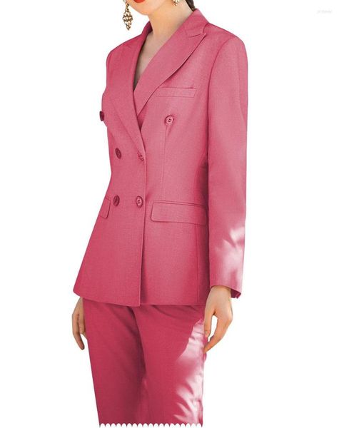 Calças femininas de duas peças terno feminino negócios fino 2 roupas para senhora moda smoking festa escritório jaqueta trabalho com
