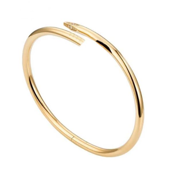 Designer pulseira bangle charme pulseiras de unhas corrente 18k banhado a ouro aço inoxidável para mulheres menina casamento mãe dia designer jóias