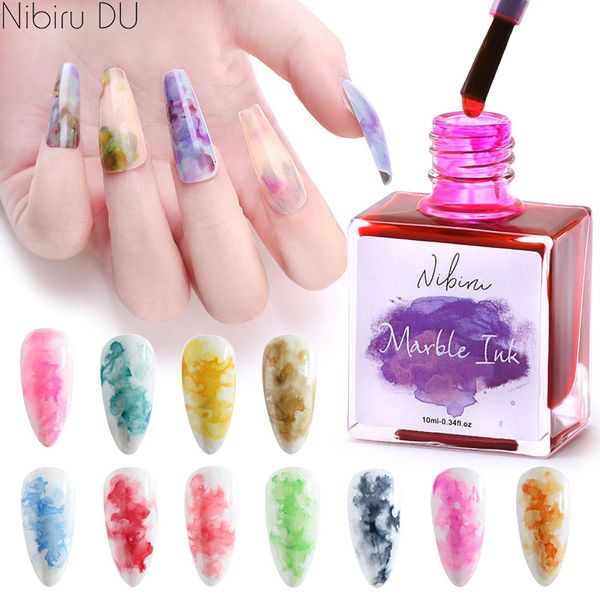 Verniz para unhas Gel Verniz para unhas Secagem rápida Aquarela Verniz Floring Gel para unhas 12 pçs/conjunto Suprimentos para unhas Fumaça Bolha Verniz Gradiente Pintura 230715