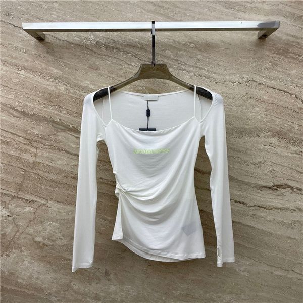 23SS Baumwolle Damen Designer Sweatshirts Pullover Tops Kleidung mit aushöhlen Mädchen Skinny Milan Runway High End Luxusmarke Sexy Designer T-Shirts Bluse T-Shirt