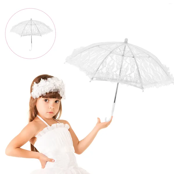 Regenschirme Tanz Sonnenschirm Valentinstag Regenschirm Weiß Ornament Kind Mini Party Baby Sonnenschutz