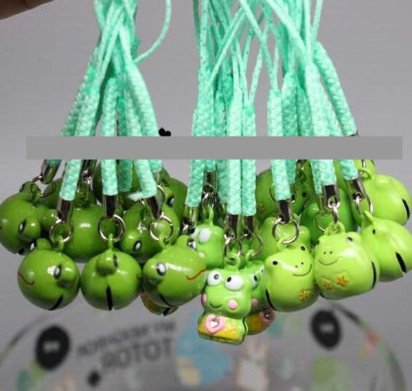 Porte-clés Longes LOT 10PCS mignon dessin animé japonais anime grenouille verte 3D pendentif téléphone portable Charm Strap JINGLE BELLS Dangle Figures 230715