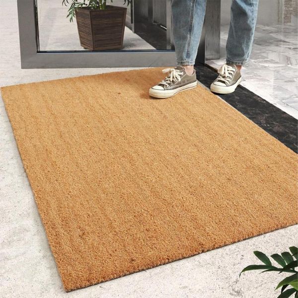 Tappeti Zerbino d'ingresso Zerbino d'ingresso 40x60cm Fibra di cocco gialla naturale Addensare Materiali ecologici Antiscivolo