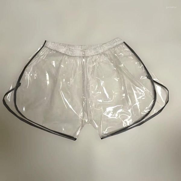 Poltas de cuecas transparentes PVC Boxer calças de plástico unissex