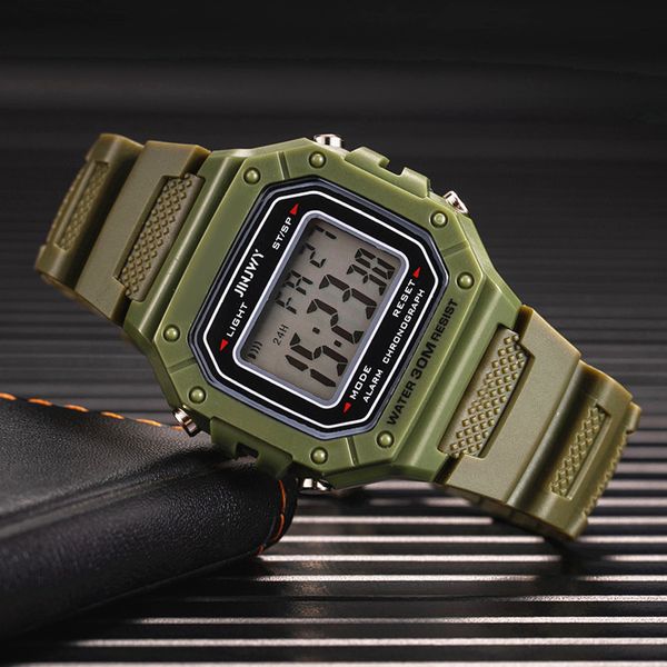 Relógios de pulso masculinos de marca de luxo, relógio digital led digital para homens e mulheres, quadrado, silicone, esporte, exército, relógio, fitness, reloj