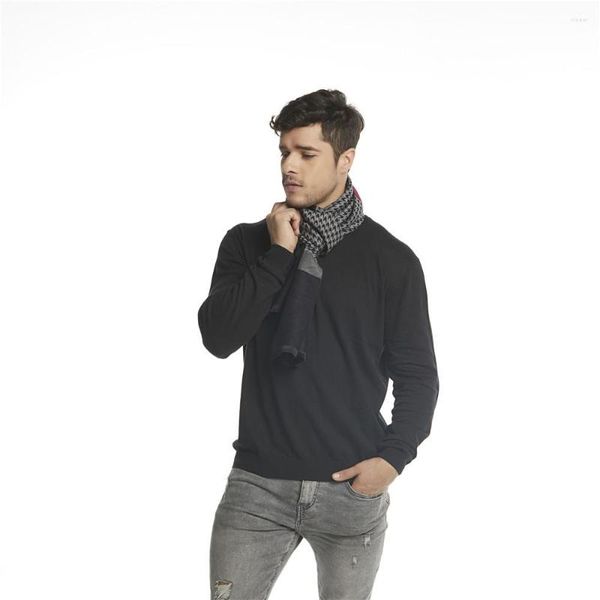 Sciarpe Jinjin.QC 2023 Moda Uomo Sciarpa Cashmere Plaid E Stole Echarpe Foulard Inverno Nero Blu Grigio Colore 180 45cm