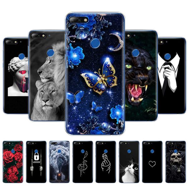 Корпус Soft Phone Shell для Huawei Y7 2018/Y7 Prime 2018 TPU Silicon Back Cover 360 Полный защитный