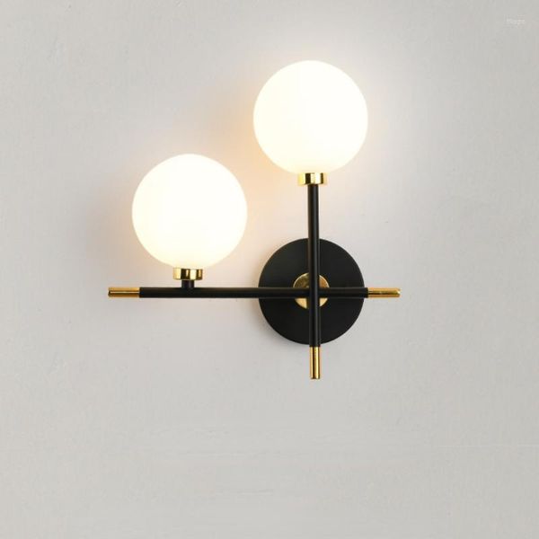 Duvar lambası İskandinav tasarımcısı cam aydınlatma cihazı mutfak oturma odası yatak odası başucu minimalist estetik dekoratör