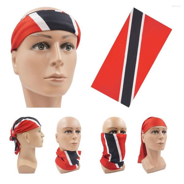 Cachecóis República de Trinidad e Tobago Bandeira Estampada Bandanas Adultos Outdoor Proteção UV Máscara Facial Gaiter Pescoço Ciclismo Cachecol Lençol