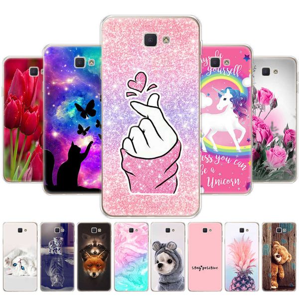 Capa traseira para Samsung Galaxy J7 Prime SM G6100 G610F G610M Silicon Soft TPU Back Phone Cover On7 2016 Bag Bumper