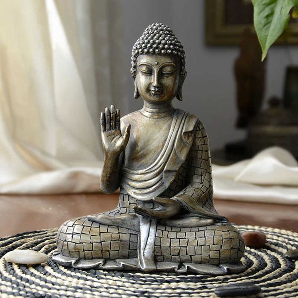 Cinzeiros Vintage Estátua De BudaTailândia Escultura Decoração Para Casa Enfeite De Mesa De Escritório Presente Estatueta Hindu Siting Buddha Jardim Ao Ar Livre x0627