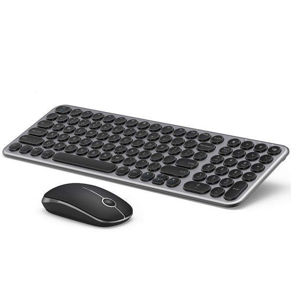 Tastatur-Maus-Kombinationen Jelly Comb Kabellose Tastatur- und Maus-Kombination, 2,4 G, schlanke, ergonomische, leise Tastatur und Maus mit runden Tasten für Windows-Laptop-PC 230715