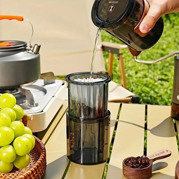 1 Stück, 3-in-1, Pour-Over-Kaffeebereiter-Set für Reisen, Kaffee-Reisebecher, Outdoor-Reise-Kaffeetasse, tragbare Mini-Kaffeemaschine, Kaffeefilter