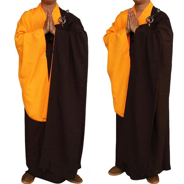 New Unisex Buddista Monk Robe Meditazione Zen Monk Vestaglie Shaolin Temple Vestiti Uniform Suits Costume Robes276G