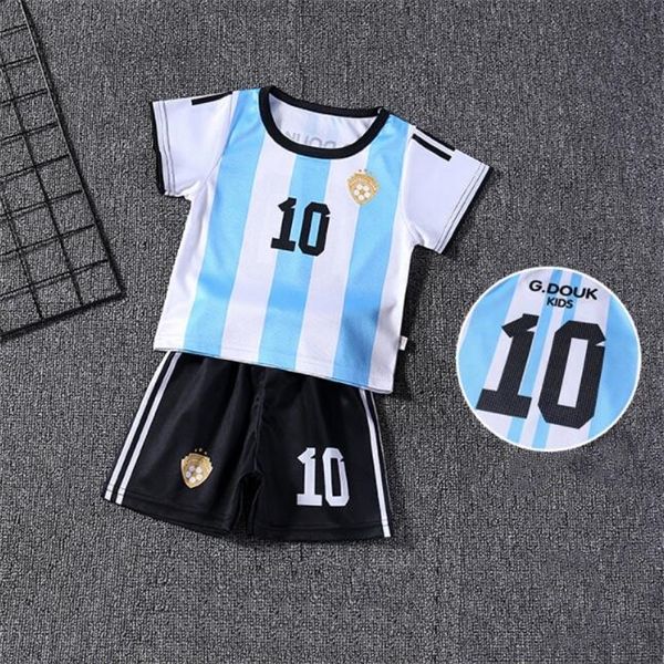 Tuta da calcio per bambini, costume da esibizione sportiva Coppa del Mondo Argentin Portogallo uniformi per bambini