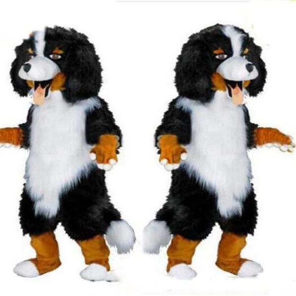 2018 Schnelles Design, individuelles weißes schwarzes Schäferhund-Maskottchen-Kostüm, Cartoon-Charakter-Abendkleid für Party-Versorgung, Erwachsene, Größe 2462
