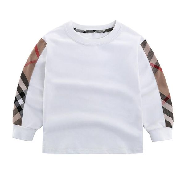 Cute Baby Boys Girls T-shirt di marca Primavera Autunno Bambini T-shirt a quadri Bambini Camicie a maniche lunghe Boy Girl Cotton Tops Tees 2-8 anni