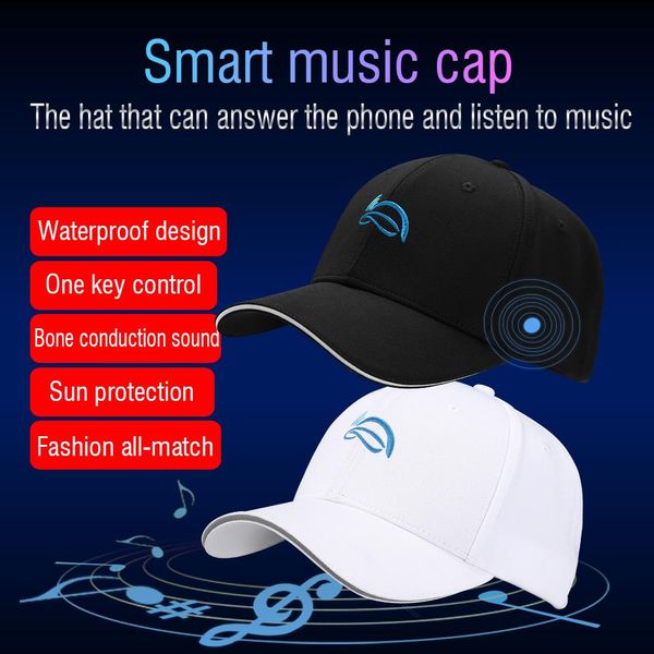 Vestite Cappello intelligente Cappello Bluetooth Earphone Hip Hop Baseball Cap Conduction Conduzione Capiterie Bluetooth Bluetooth con microfono per uomini donne