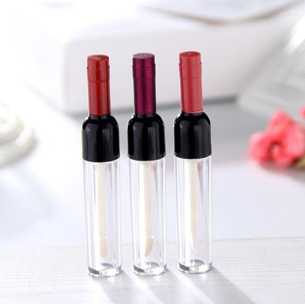 Bottiglie di stoccaggio Bottiglia di lucidalabbra a forma di vino Contenitore per rossetto liquido trasparente Tubo cosmetico veloce SN818