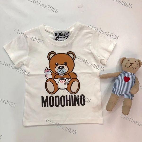 Crianças Summer T-shirts Designer Tees Boys Girls Moda Bear Letters Mosaic Printed Tops Children Casual Trendy Tshirts more Colors Luxury tops high quality 2023 New