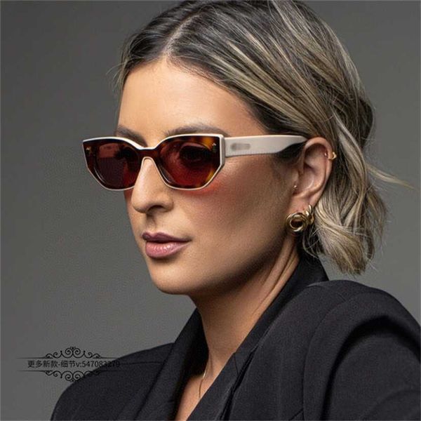 2023 de alta qualidade 23 novo F Família personalizada Cat's Eye Sunglasses Sun's Ins led Red Modyable Sunglasses Fe400181