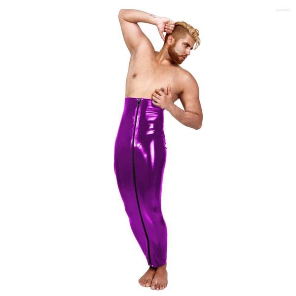 Saias Wetlook PVC Couro Hobble Saia Masculino Sissy Cintura Alta Bondage Magro Maxi Longo Modelador Lápis Traje Erótico 7XL