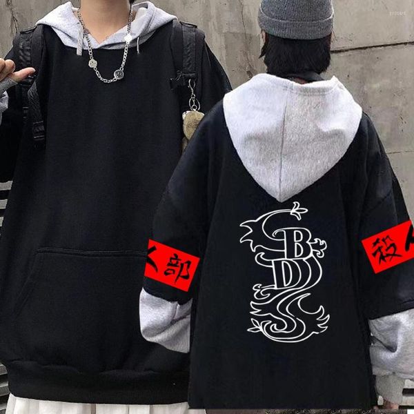 Moletons masculinos Anime Tokyo Revengers Black Dragon Cosplay Moletons Streetwear para mulheres/homens