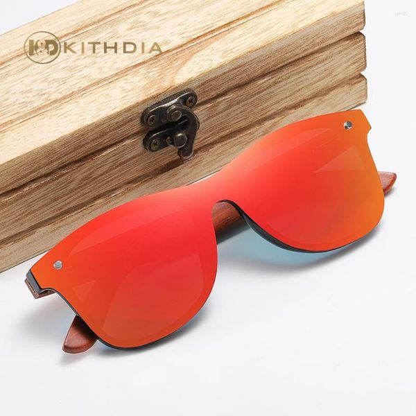 Sonnenbrille Stil Spiegel Einteiliges Bambusholz Damen Herren 2023 Hochwertige Ästhetik Hochwertige polarisierte Holztöne UV40