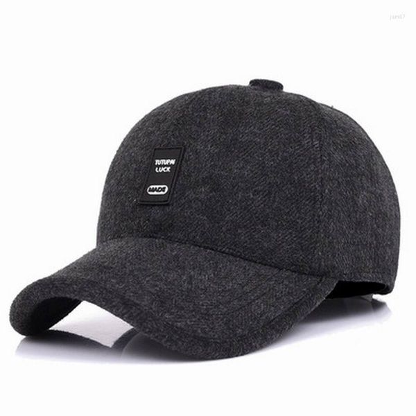 Ball Caps Mann Herbst Visier Kalten Winter Warm Halten Baseball Kappe Dicke Männliche Einstellbare Ohr Schutz