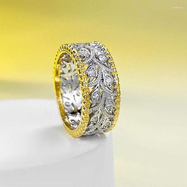 Cluster-Ringe 2023 leichter Luxus-Stil 925 Silber Stoff-Ausschnitt-Muster Vintage-Ring hochwertiger Schmuck Mädchen
