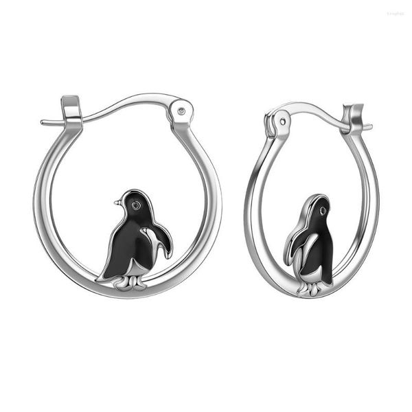 Orecchini a cerchio Dckazz Summer Penguin Drop Earring Accessorio per gioielli femminile animale semplice moda placcato argento