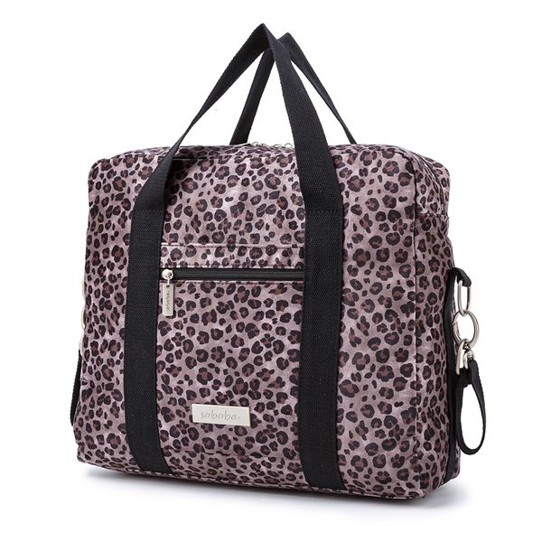 Wickeltaschen Soboba Modische Leoparden-Wickeltasche für Mütter, große Kapazität, Umhängetasche für geborene Babys, mit Wickelunterlage-Trägern 230715