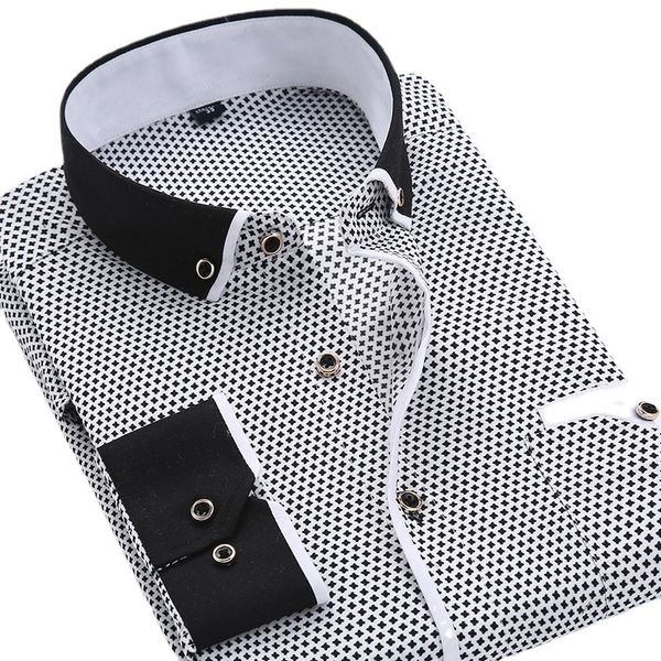 Magliette da uomo abbottonate floreali Camicia da uomo di marca 2023 Camicie a maniche lunghe da uomo di alta qualità casual slim fit uomo nero vestiti vestito 230715