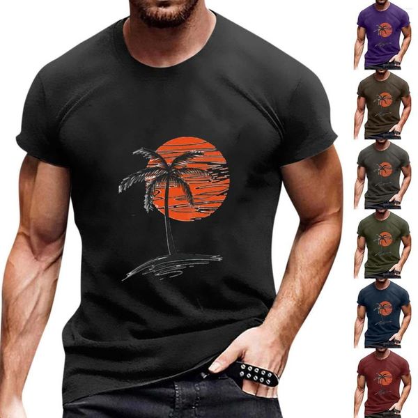 Camisetas masculinas grandes e altas completas para férias masculinas impressão digital 3D soltas