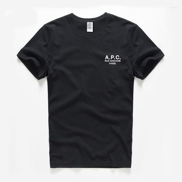 Männer T-shirts Koreanische APC Mode Marke Kleidung Sommer Baumwolle Brief Drucken Kurzarm T-stücke Casual Oansatz Top Frau Streetwear