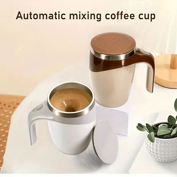 Copo de mistura automático de aço inoxidável portátil elétrico mexendo caneca de café copo de água copo de leite suprimentos de cozinha sem bateria