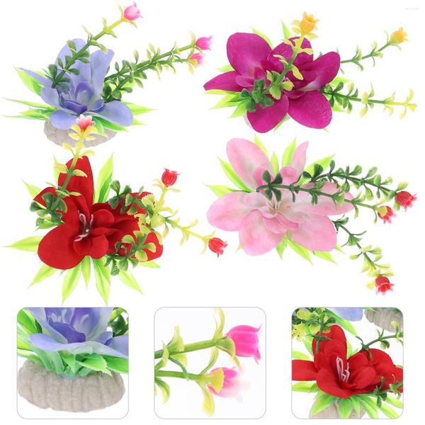 Conjuntos de Louça 10 Pcs Tanque de Água Decorativo Sashimi Prato Decoração Prato Infantil El Flower Adornos Pvc Infantil Artificial