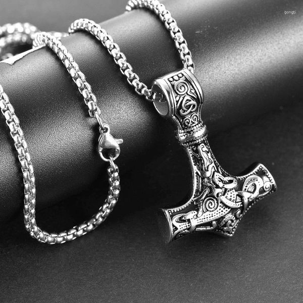 Anhänger Halsketten Kragen Hombre In Steampunk Hip Hop Edelstahl Kette Gothic Vintage Hammer Halskette Schmuck Für Männer Zubehör