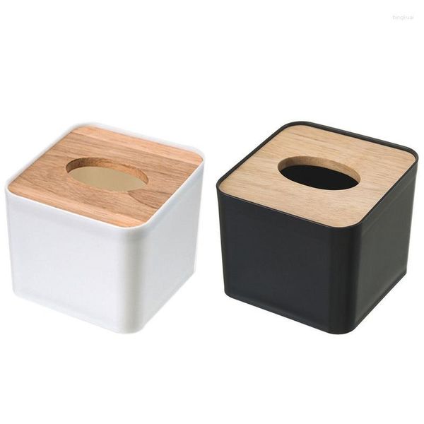 Сумки для хранения домашняя пашеонечная бумага с деревянной крышкой гладкий контейнер для лица R для автомобильной ванной комнаты офис