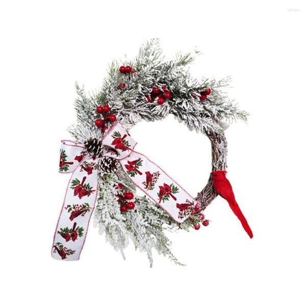 Fiori decorativi 1 pz Inverno Berry Wreath Albero di Natale Festival Layout di scena Ghirlande di Natale artificiali per porte, pareti, finestre, decorazioni per la casa